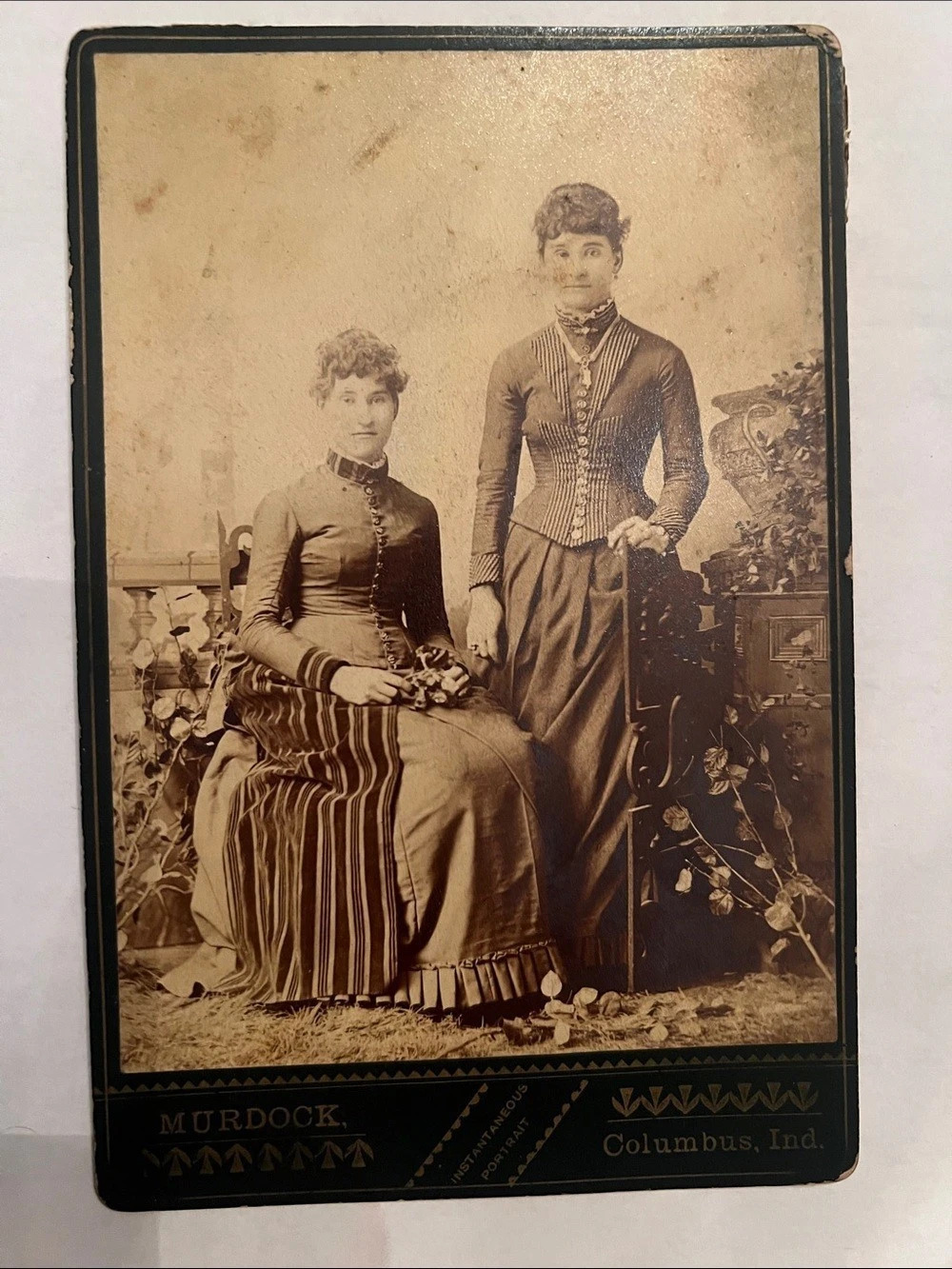 Vintage Sepia Photograph of Two Women